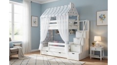 Кровать-домик двухъярусная Тимберика Кидс №18 80х160 • Двухьярусные кровати