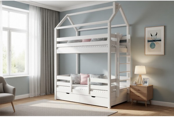 Кровать-домик двухъярусная Тимберика Кидс №16 80х180 • Двухьярусные кровати