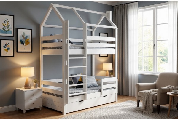 Кровать-домик двухъярусная Тимберика Кидс №17 80х160 • Двухьярусные кровати