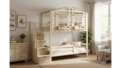 Кровать-домик двухъярусная Тимберика Кидс №21 80х180 • Двухьярусные кровати