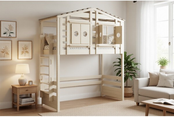 Кровать-домик верхнеярусная Тимберика Кидс №12 80х180 • Двухьярусные кровати