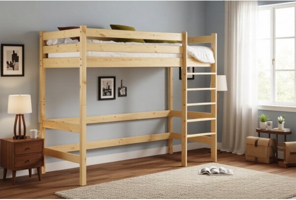 Кровать-чердак Классик верхнеярусная 80х190/200 • Двухьярусные кровати