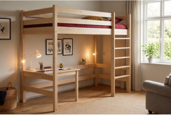 Кровать-чердак Классик №2 верхнеярусная 80х190/200 • Двухьярусные кровати