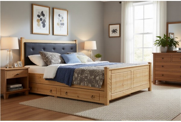 Кровать 2-спальная Дания №1, с ящиками 140х190/200 • Все коллекции Тимберика