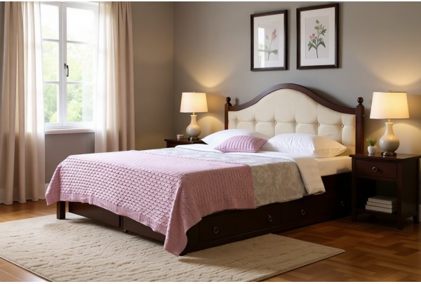 Кровать 2-спальная Кая №1 с ящиками 160х190/200 • Все коллекции Тимберика