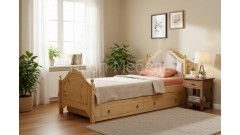 Кровать 1-спальная Кая №2 с ящиками 80х190/200 • Все коллекции Тимберика