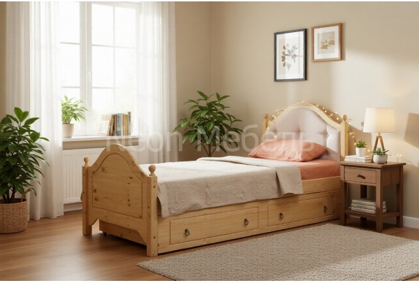 Кровать 1-спальная Кая №2 с ящиками 80х190/200 • Все коллекции Тимберика