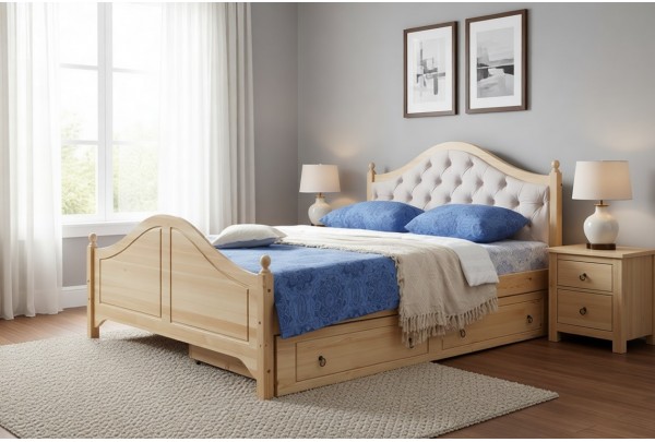 Кровать 2-спальная Кая №2 с ящиками 160х190/200 • Все коллекции Тимберика