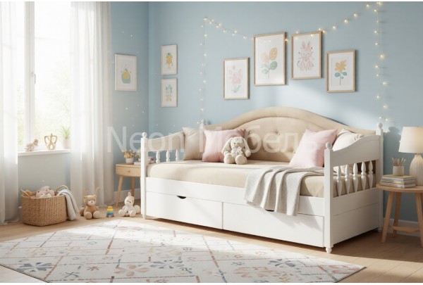 Тахта Айно №6 мягкая, с ящиками 800х1500/1600 • Диваны и Тахты