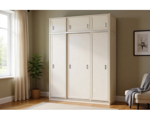 Шкаф-купе 3-створчатый Бетти №1 с антресолью МДФ