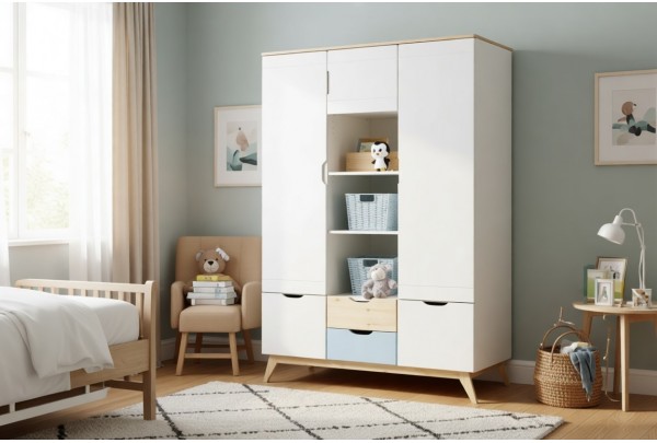 Шкаф 3-створчатый Тимберика Кидс №2 • Мебель «ТИМБЕРИКА КИДС»